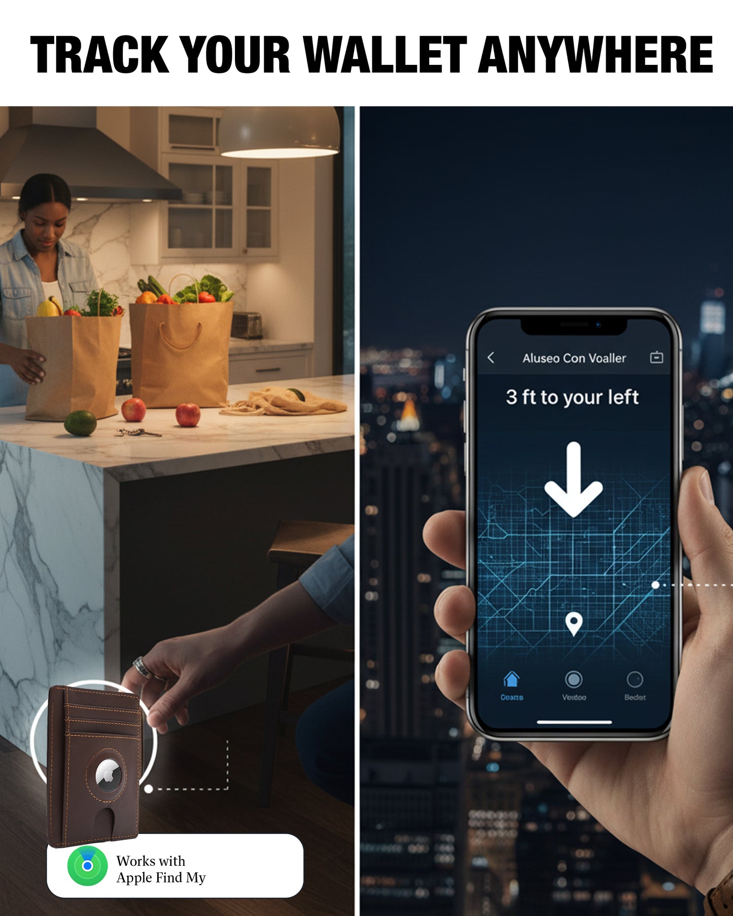 Luxvante Airtag Cardholder Wallet - RFID blocking slim minimalist front pocket leather Wallet- (Roasted Coffee)